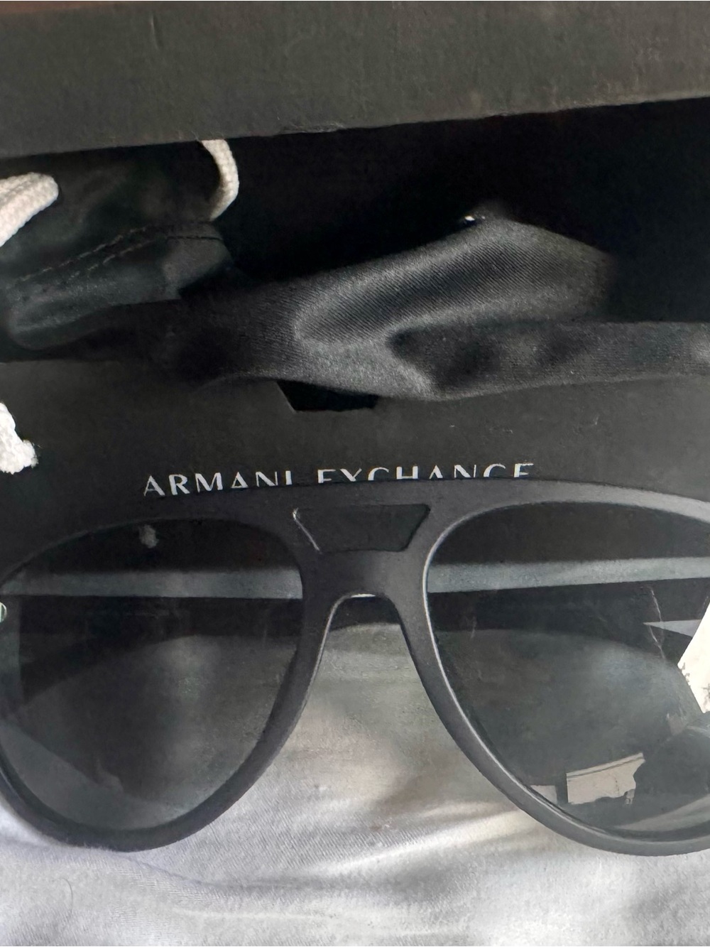 Armani Exchange men’s Black Aviator-Style Sunglasses